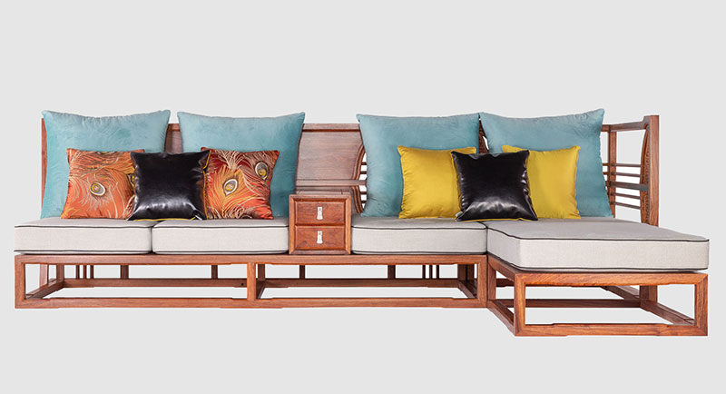 新密中式家居装修实木沙发组合家具效果图